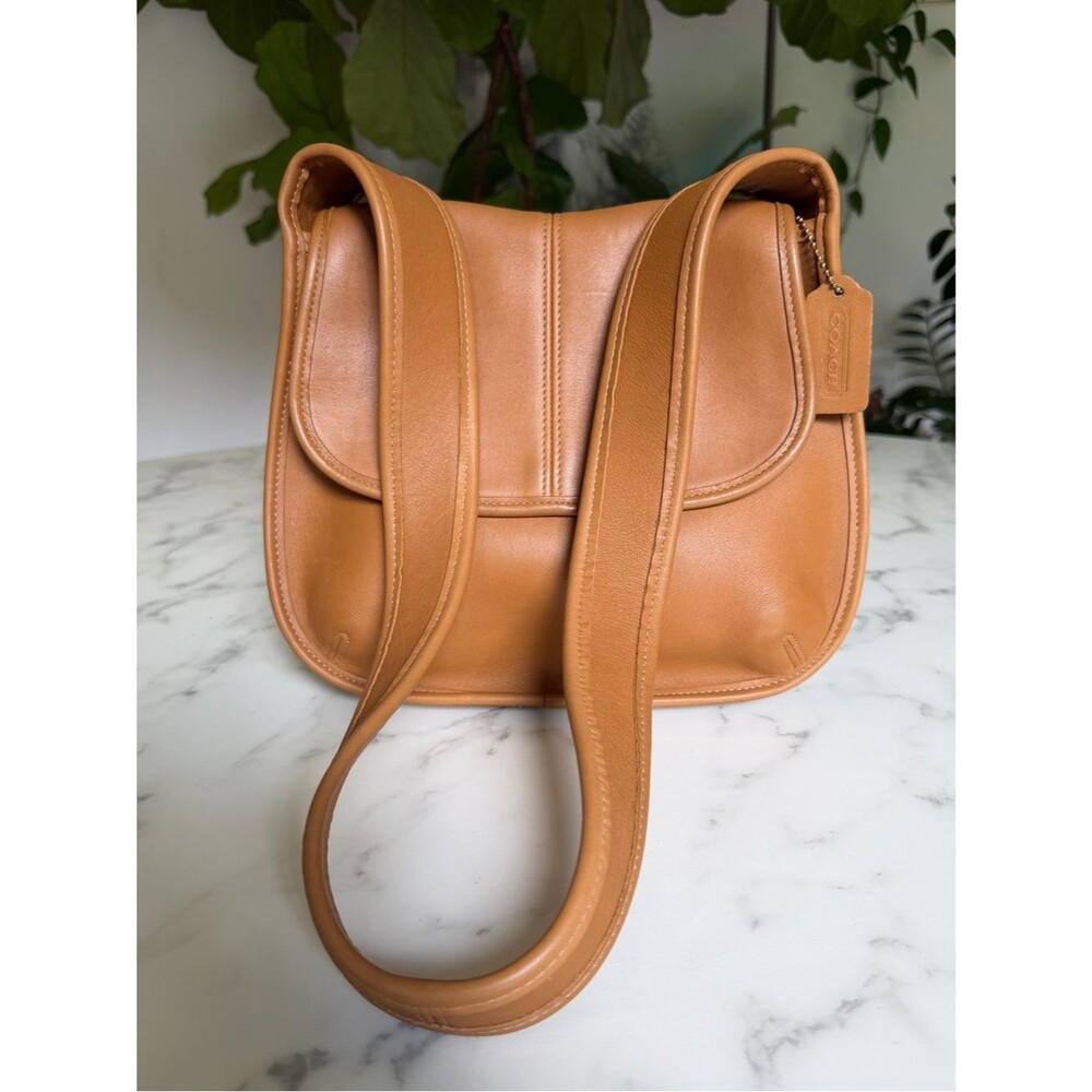 Coach Vintage Ergo Small Flap Leather Shoulder Bag 9034 Toffee Tan 90's USA